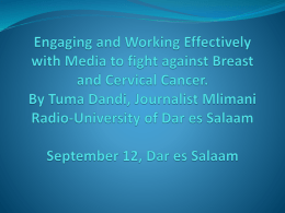 Engaging and Working Effectively with Media to fight against Breast