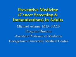 Prevention/Screening in Adults