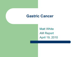 Gastric Cancer - UNC School of Medicine