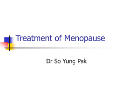 Treatment of Menopause
