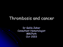 Thrombosis and cancer