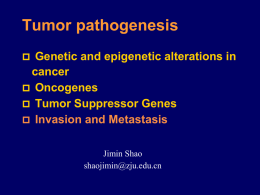 Tumor suppressor genes(TSGs)
