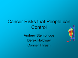 Cancer Risks that People can Control