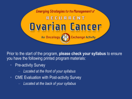 Oncology Exchange Ovarian deck