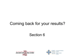 Coming back for your Results