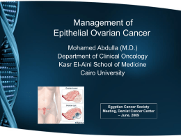 Management of Epithelial Ovarian Cancer