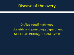 Disease of the overy
