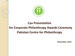 Caa Presentation for Corporate Philanthropy