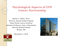Addressing the psychological aspects of gynecologic cancer