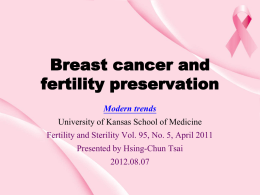 Breast cancer and fertility preservation Modern trends