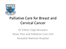 Palliative Care for Breast and Cervical Cancer