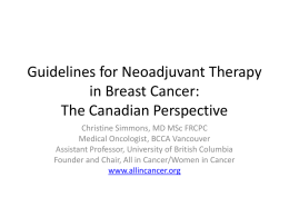 Guidelines for Neoadjuvant Therapy in Breast Cancer