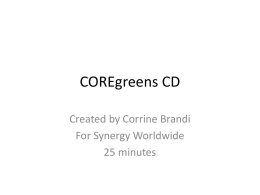 COREgreens CD - EctoLearning