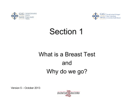 Section 1 - Breast Test Wales