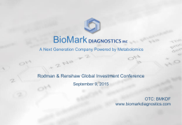 diagnostics inc - Biomark Diagnostics