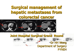 Surgical management of hepatic metastasis from colorectal cancer