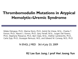 Thrombomodulin Mutations in Atypical Hemolytic–Uremic Syndrome