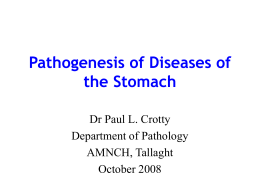 Pathogenesis of Diseases of the Stomach