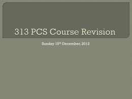 313 PCS Course Revision