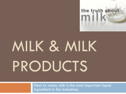 Milk & Milk Products power point - JgsBakeryFund-PrId