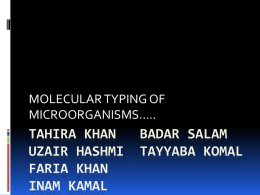 Molecular Typing Of microorganisms