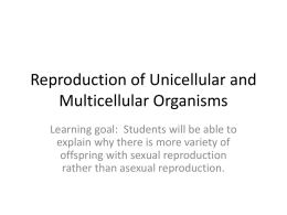 Reproduction of Unicellular and Multicellular Organisms