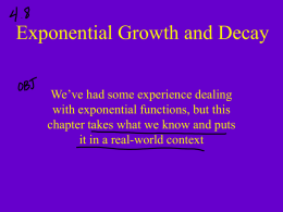 4.8 Exponential Growth and Decay