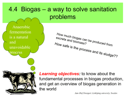 Biogas – a way to solve sanitation problems?