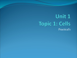 Unit 1 Topic 1: Cells - Inverness Royal Academy