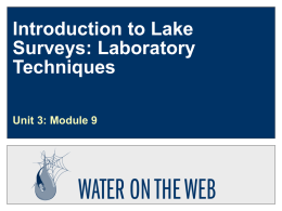 Mod9 Intro to Lake Surveys: Lab Techniques