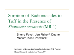 Radionuclide Sorption to Volcanic Tuff in the Presence of