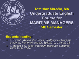 Tomislav Skračić, MA Undergraduate English Course for