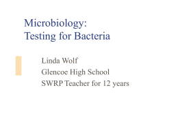 Bacteria Testing - Portland State University