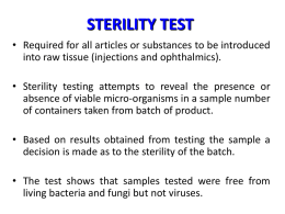 STERILITY TEST - Faculty of Pharmacy, Cairo University