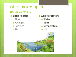 What makes up an ecosystem? - Burnet Middle School