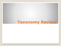 Taxonomy Review - La Porte High School