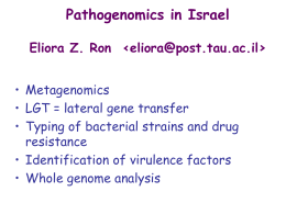 Pathogenomics in Israel