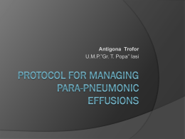 Protocol for managing para-pneumonic effusions