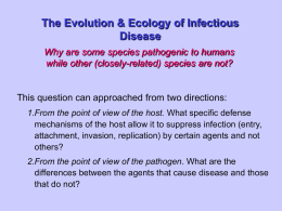 Thu. Oct. 6, Evolution & Ecology of Infectious Disease