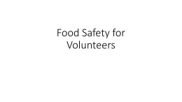 Food Safety for Volunteers