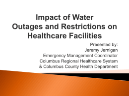 Impact of Water Outages and Restrictions on Healthcare