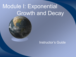 Module I: Exponential Growth
