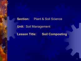 Colorado Agri-science Curriculum Section: Plant & Soil