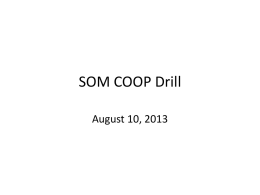SOM COOP Drill - University of Virginia School of Medicine