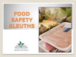FOOD SAFETY SLEUTHS - California Foundation for