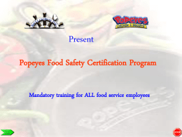 Food Safety Certification Program