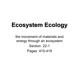 Ecosystem Ecology - Ursuline High School