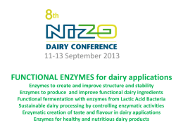 FUNCTIONAL ENZYMES for dairy applications