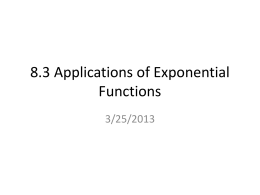 4.5 Applications of Exponential Functions