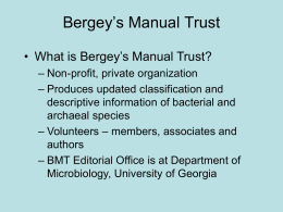 Bergey`s Manual Trust